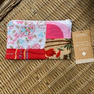 Matr Boomie Upcycled Saris Zipper Pouch NWT